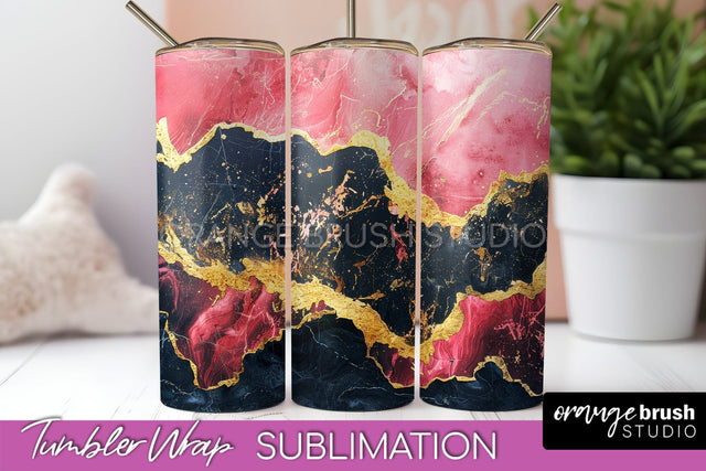 Marble Texture Tumbler Wrap, Marble Tumbler Sublimation Sublimation OrangeBrushStudio 