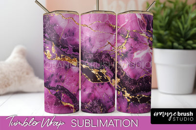 Marble Texture Tumbler Wrap, Marble Tumbler Sublimation Sublimation OrangeBrushStudio 