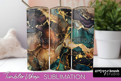 Marble Texture Tumbler Wrap, Marble Tumbler Sublimation Sublimation OrangeBrushStudio 