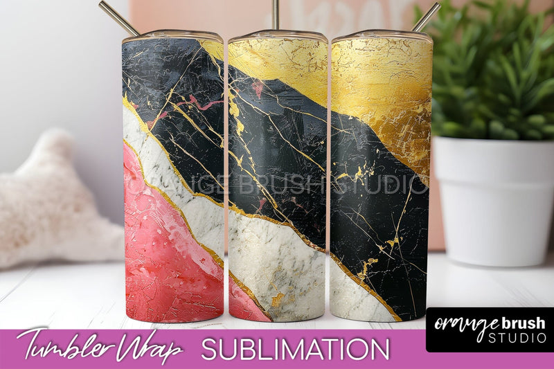 Marble Texture Tumbler Wrap, Marble Tumbler Sublimation Sublimation OrangeBrushStudio 