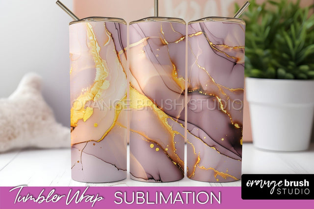 Marble Texture Tumbler Wrap, Marble Tumbler Sublimation Sublimation OrangeBrushStudio 