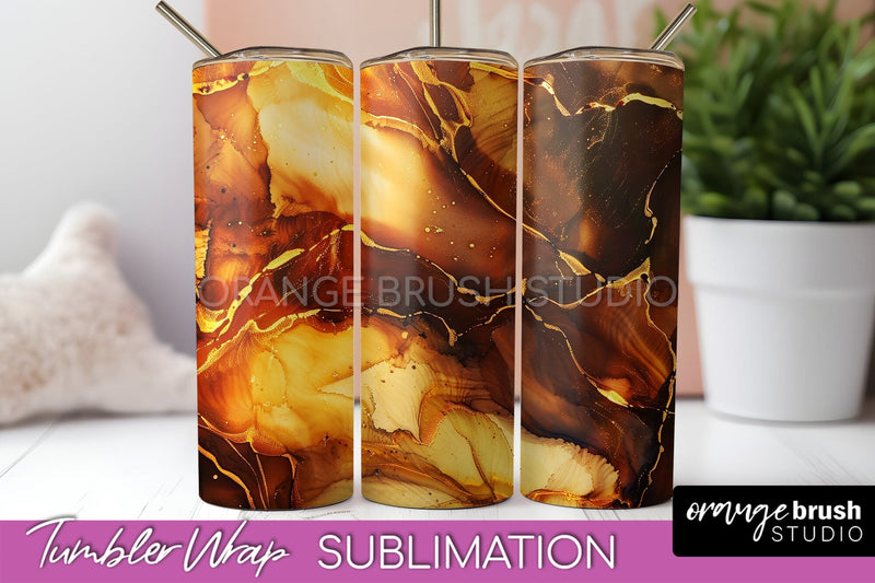 Marble Texture Tumbler Wrap, Marble Tumbler Sublimation Sublimation OrangeBrushStudio 