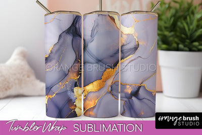 Marble Texture Tumbler Wrap, Marble Tumbler Sublimation Sublimation OrangeBrushStudio 