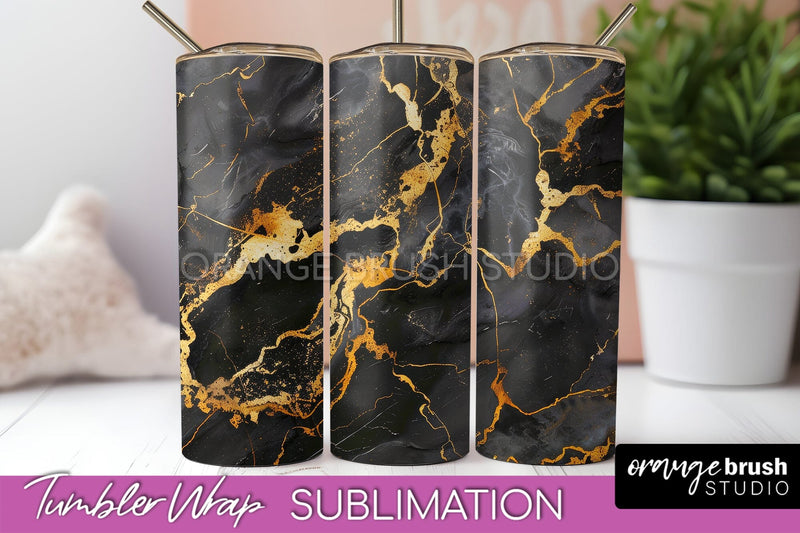 Marble Texture Tumbler Wrap, Marble Tumbler Sublimation Sublimation OrangeBrushStudio 