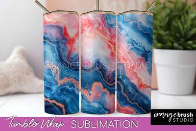 Marble Texture Tumbler Wrap, Marble Tumbler Sublimation Sublimation OrangeBrushStudio 