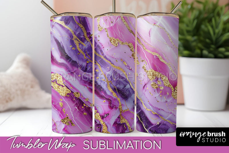 Marble Texture Tumbler Wrap, Marble Tumbler Sublimation Sublimation OrangeBrushStudio 
