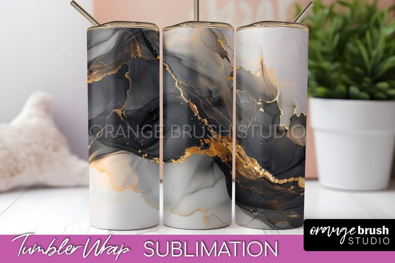 Marble Texture Tumbler Wrap, Marble Tumbler Sublimation Sublimation OrangeBrushStudio 