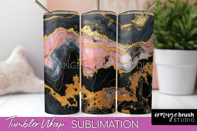 Marble Texture Tumbler Wrap, Marble Tumbler Sublimation Sublimation OrangeBrushStudio 