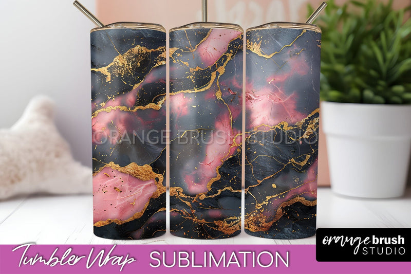 Marble Texture Tumbler Wrap, Marble Tumbler Sublimation Sublimation OrangeBrushStudio 