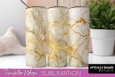 Marble Texture Tumbler Wrap, Marble Tumbler Sublimation Sublimation OrangeBrushStudio 
