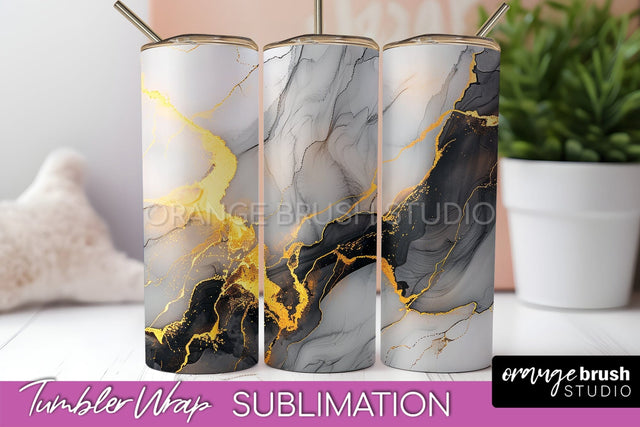 Marble Texture Tumbler Wrap, Marble Tumbler Sublimation Sublimation OrangeBrushStudio 