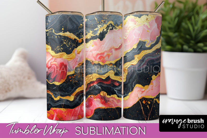 Marble Texture Tumbler Wrap, Marble Tumbler Sublimation Sublimation OrangeBrushStudio 