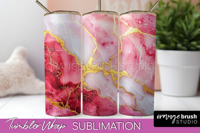 Marble Texture Tumbler Wrap, Marble Tumbler Sublimation Sublimation OrangeBrushStudio 