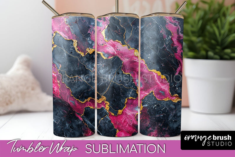Marble Texture Tumbler Wrap, Marble Tumbler Sublimation Sublimation OrangeBrushStudio 