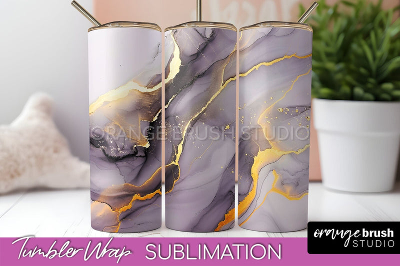 Marble Texture Tumbler Wrap, Marble Tumbler Sublimation Sublimation OrangeBrushStudio 