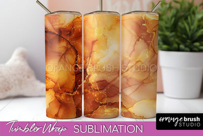 Marble Texture Tumbler Wrap, Marble Tumbler Sublimation Sublimation OrangeBrushStudio 