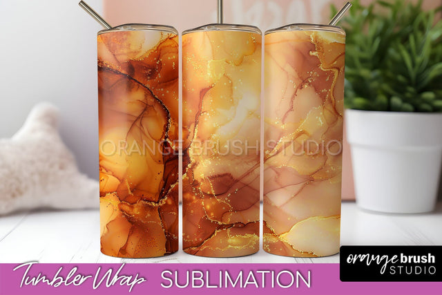 Marble Texture Tumbler Wrap, Marble Tumbler Sublimation Sublimation OrangeBrushStudio 