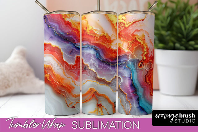Marble Texture Tumbler Wrap, Marble Tumbler Sublimation Sublimation OrangeBrushStudio 