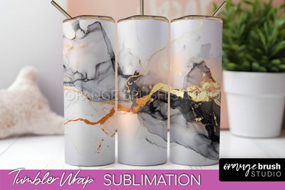 Marble Texture Tumbler Wrap, Marble Tumbler Sublimation Sublimation OrangeBrushStudio 
