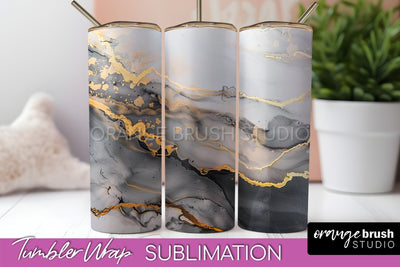 Marble Texture Tumbler Wrap, Marble Tumbler Sublimation Sublimation OrangeBrushStudio 