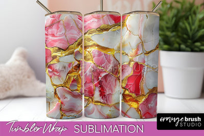 Marble Texture Tumbler Wrap, Marble Tumbler Sublimation Sublimation OrangeBrushStudio 