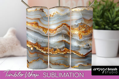 Marble Texture Tumbler Wrap, Marble Tumbler Sublimation Sublimation OrangeBrushStudio 