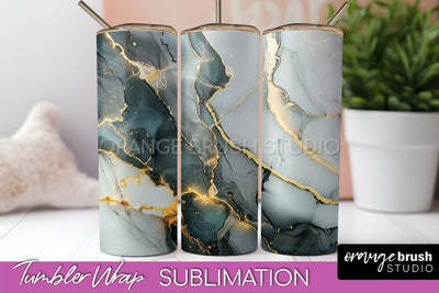 Marble Texture Tumbler Wrap, Marble Tumbler Sublimation Sublimation OrangeBrushStudio 