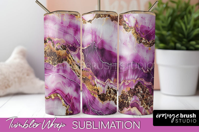 Marble Texture Tumbler Wrap, Marble Tumbler Sublimation Sublimation OrangeBrushStudio 