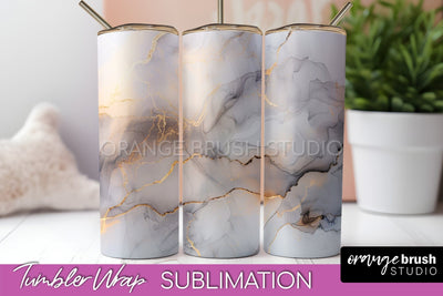 Marble Texture Tumbler Wrap, Marble Tumbler Sublimation Sublimation OrangeBrushStudio 