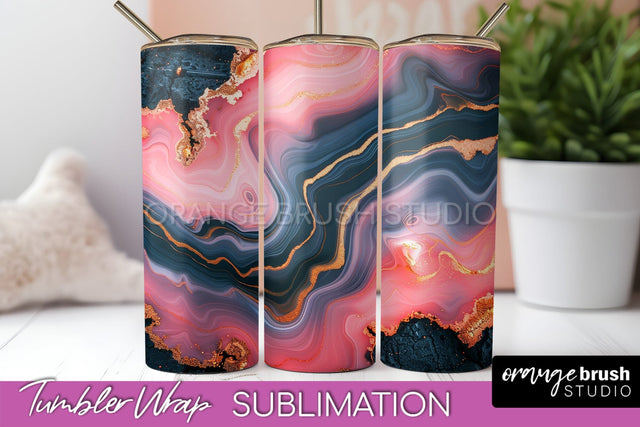 Marble Texture Tumbler Wrap, Marble Tumbler Sublimation Sublimation OrangeBrushStudio 