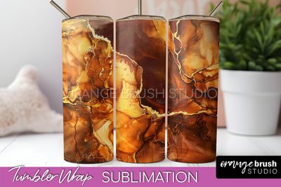 Marble Texture Tumbler Wrap, Marble Tumbler Sublimation Sublimation OrangeBrushStudio 