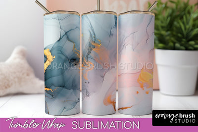 Marble Texture Tumbler Wrap, Marble Tumbler Sublimation Sublimation OrangeBrushStudio 