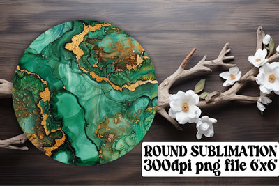 Marble Tranquility Sublimation Coasters & Keychain Mix - Circle Ornaments Sublimation afrosvg 
