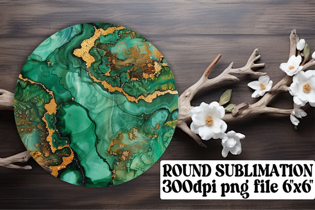 Marble Tranquility Sublimation Coasters & Keychain Mix - Circle Ornaments Sublimation afrosvg 