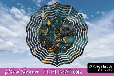Marble Wind Spinner - Marble Texture Spinner Sublimation Sublimation OrangeBrushStudio 