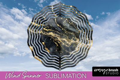 Marble Wind Spinner - Marble Texture Spinner Sublimation Sublimation OrangeBrushStudio 