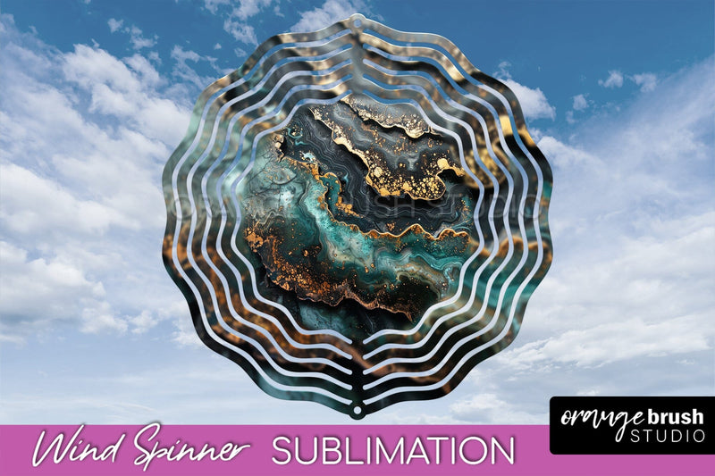Marble Wind Spinner - Marble Texture Spinner Sublimation Sublimation OrangeBrushStudio 