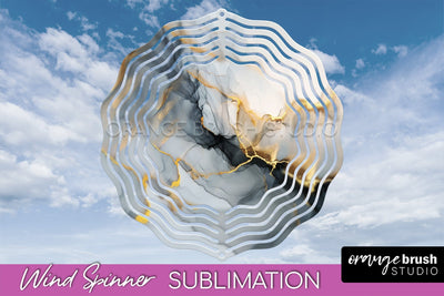 Marble Wind Spinner - Marble Texture Spinner Sublimation Sublimation OrangeBrushStudio 