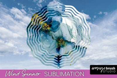 Marble Wind Spinner - Marble Texture Spinner Sublimation Sublimation OrangeBrushStudio 