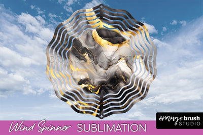 Marble Wind Spinner - Marble Texture Spinner Sublimation Sublimation OrangeBrushStudio 