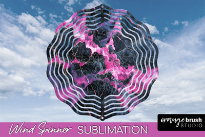 Marble Wind Spinner - Marble Texture Spinner Sublimation Sublimation OrangeBrushStudio 