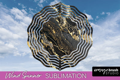Marble Wind Spinner - Marble Texture Spinner Sublimation Sublimation OrangeBrushStudio 