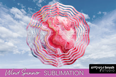 Marble Wind Spinner - Marble Texture Spinner Sublimation Sublimation OrangeBrushStudio 