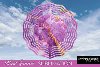 Marble Wind Spinner - Marble Texture Spinner Sublimation Sublimation OrangeBrushStudio 