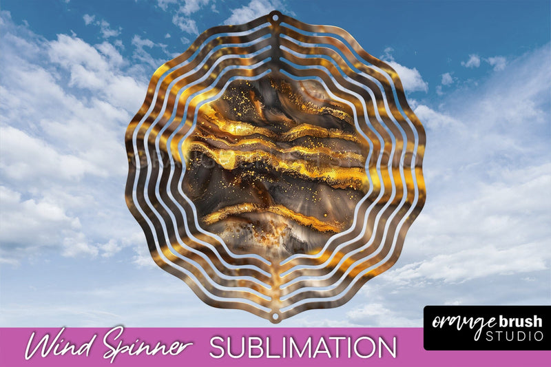 Marble Wind Spinner - Marble Texture Spinner Sublimation Sublimation OrangeBrushStudio 