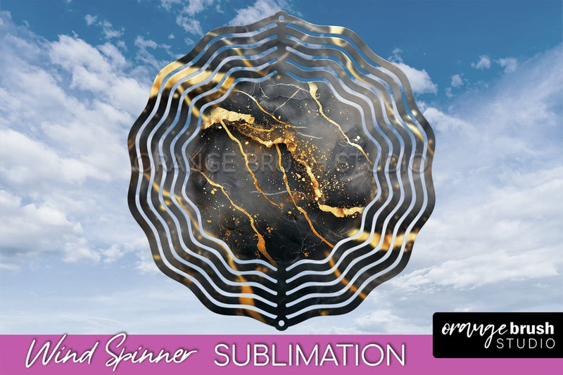 Marble Wind Spinner - Marble Texture Spinner Sublimation Sublimation OrangeBrushStudio 