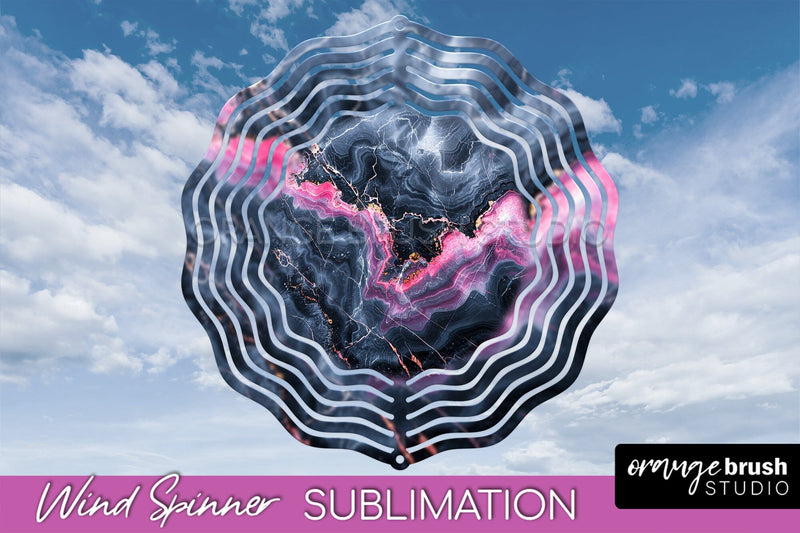 Marble Wind Spinner - Marble Texture Spinner Sublimation Sublimation OrangeBrushStudio 