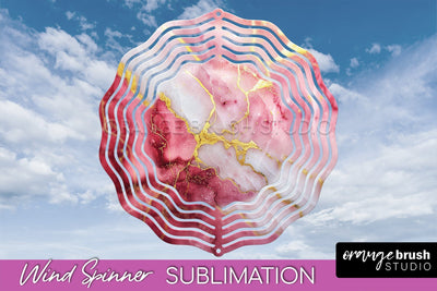 Marble Wind Spinner - Marble Texture Spinner Sublimation Sublimation OrangeBrushStudio 