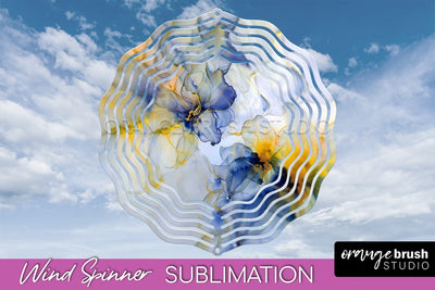 Marble Wind Spinner - Marble Texture Spinner Sublimation Sublimation OrangeBrushStudio 