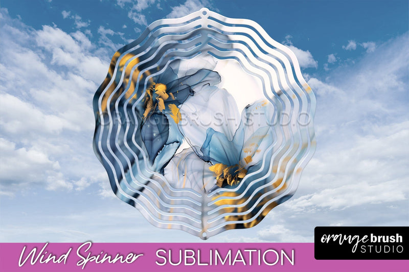 Marble Wind Spinner - Marble Texture Spinner Sublimation Sublimation OrangeBrushStudio 
